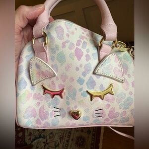 Betsey Johnson LB Harly Cat Mini Barrel Crossbody Purse